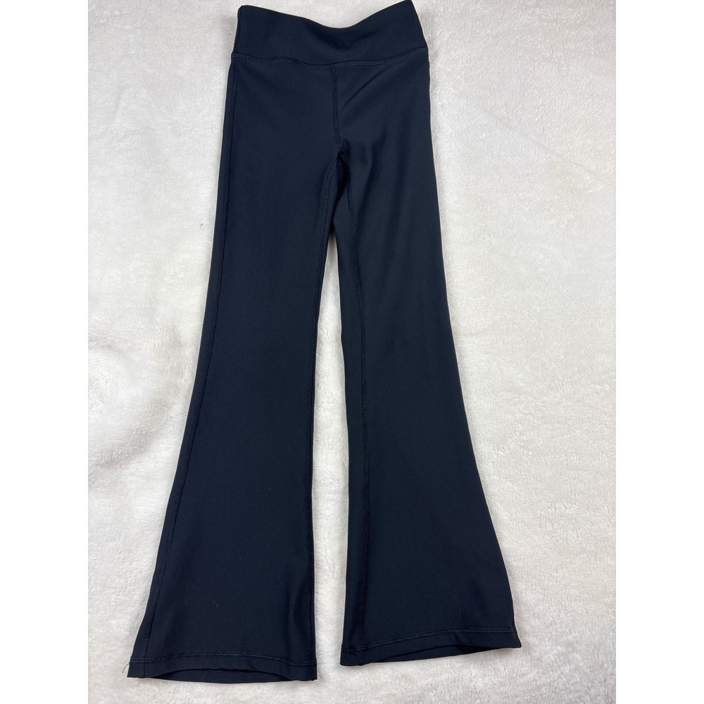 Yogalicious Girls Rib Everyday Flare Pants Black Ribbed Leggings Size M 10